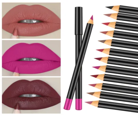 12 Shade High Pigment Matte Lip Pencils - MQO 25 pcs