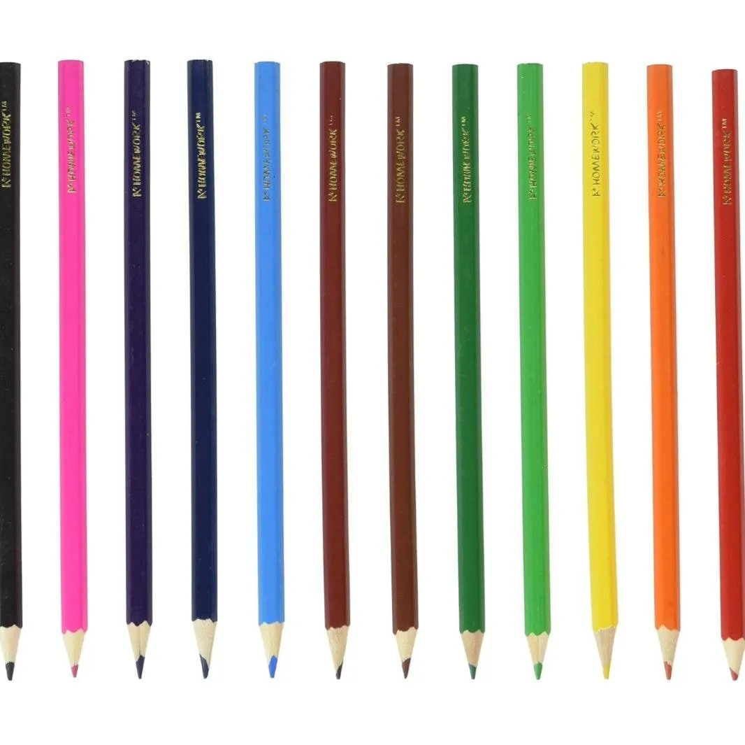 A  Homework 12 Colored Pencils