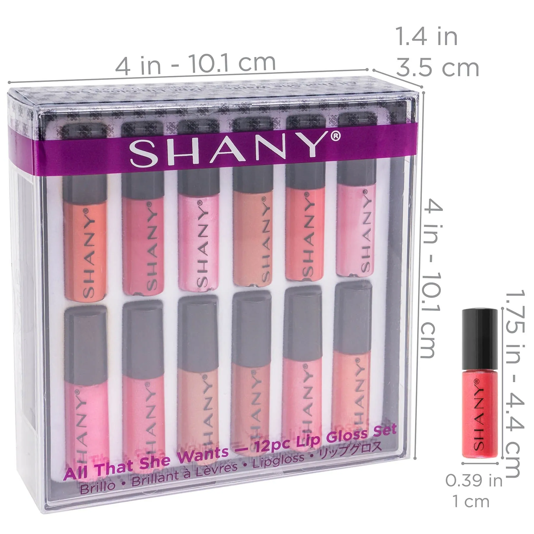 All That She Wants - Set of 12 Mini Lip Glosses with Matte, Pearl, and Shimmer Finishes