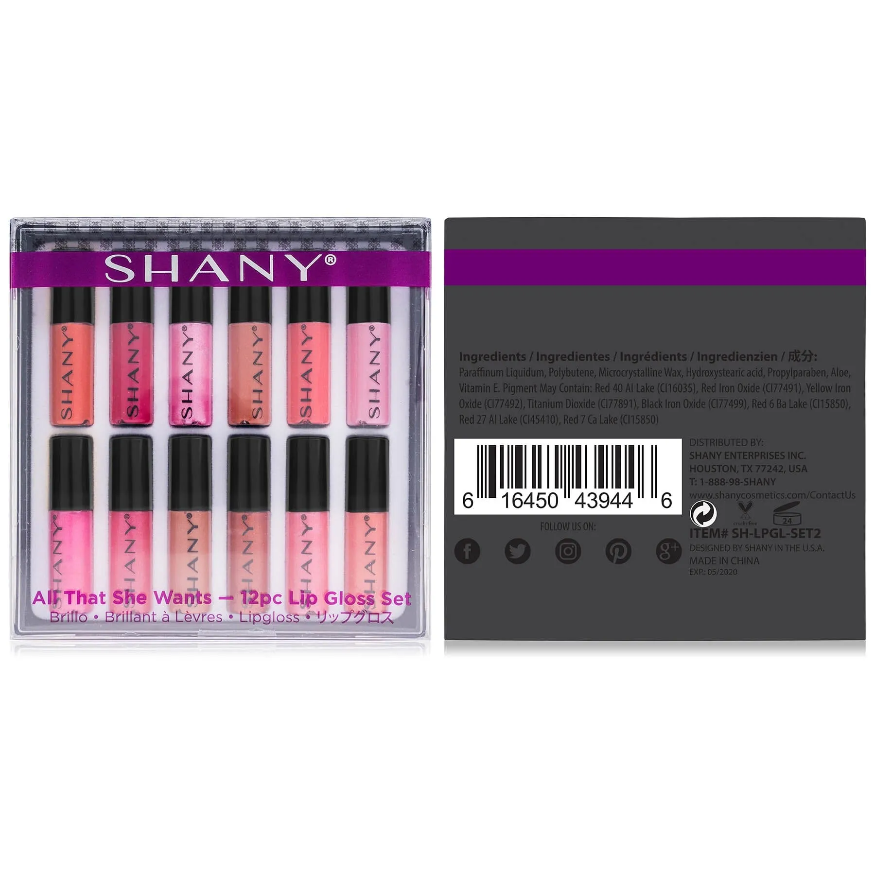All That She Wants - Set of 12 Mini Lip Glosses with Matte, Pearl, and Shimmer Finishes