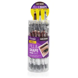 Annie Fill and Shape Brow Pencil with Sharpener & Spoolie 36ct