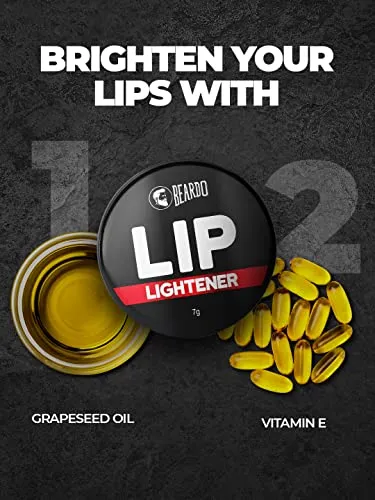 Beardo Lip Lightener, 7g | Non Tinted Lip Balm for Men | Lip Balm for Dark Lips | Lip Mask for Dry & Chapped Lips | Lip Care