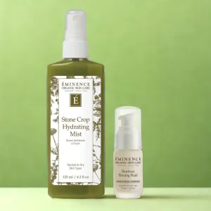 Eminence Organics Silky Smooth Hydration Bundle (Bamboo Firming Fluid   Stone Crop Hydrating Mist)