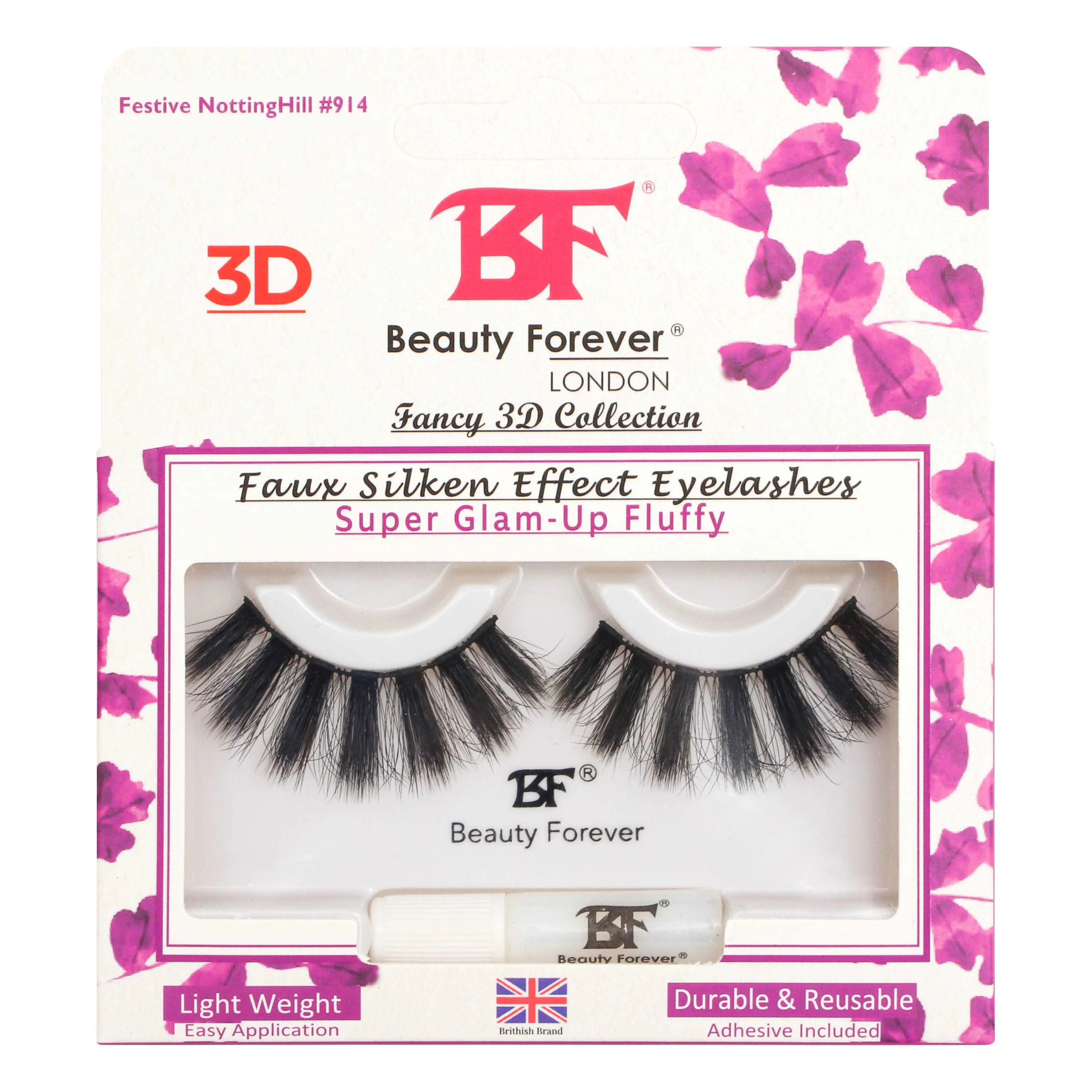 Faux Silken Effect 3D Eyelashes Crazy Festive Notting Hill #914 (Super Glam-up Fluffy)