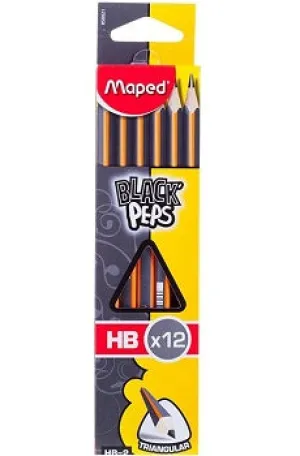Maped Black Peps HB Pencil Box of 12pcs