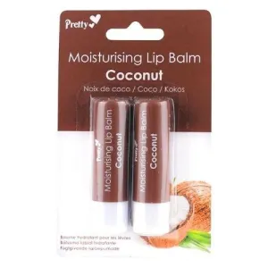 Pretty Moisturising Coconut Lip Balm 2PK