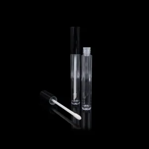 Vibe PCR Lip Gloss Container Glossy Black Cap with Clear Bottle