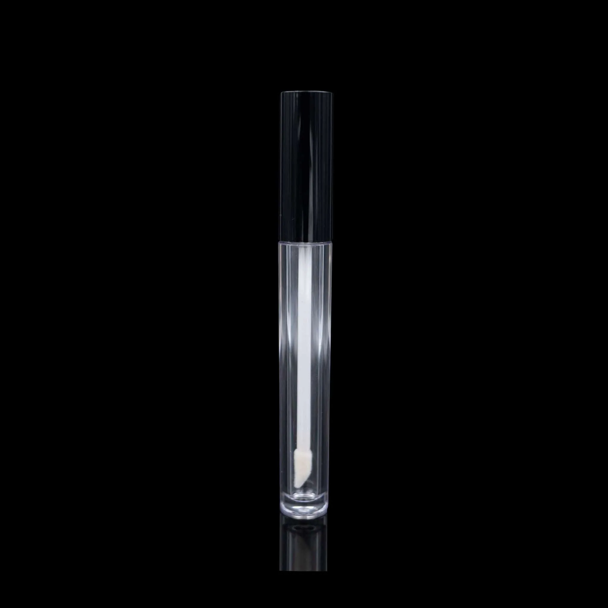 Vibe PCR Lip Gloss Container Glossy Black Cap with Clear Bottle