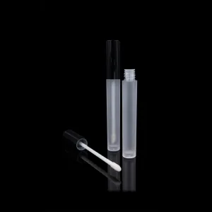 Vibe PCR Lip Gloss Container Glossy Black Cap with Frosted Bottle