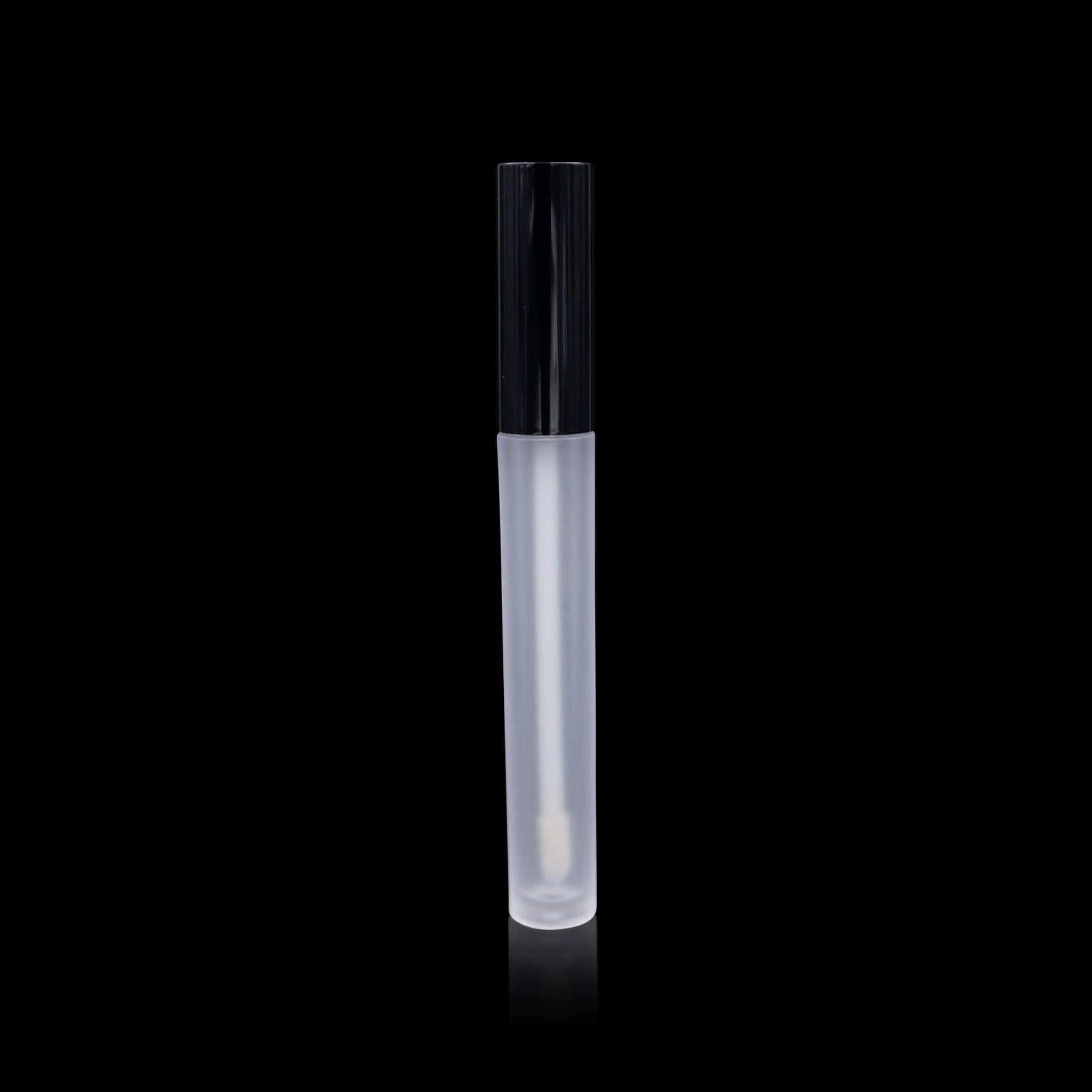 Vibe PCR Lip Gloss Container Glossy Black Cap with Frosted Bottle