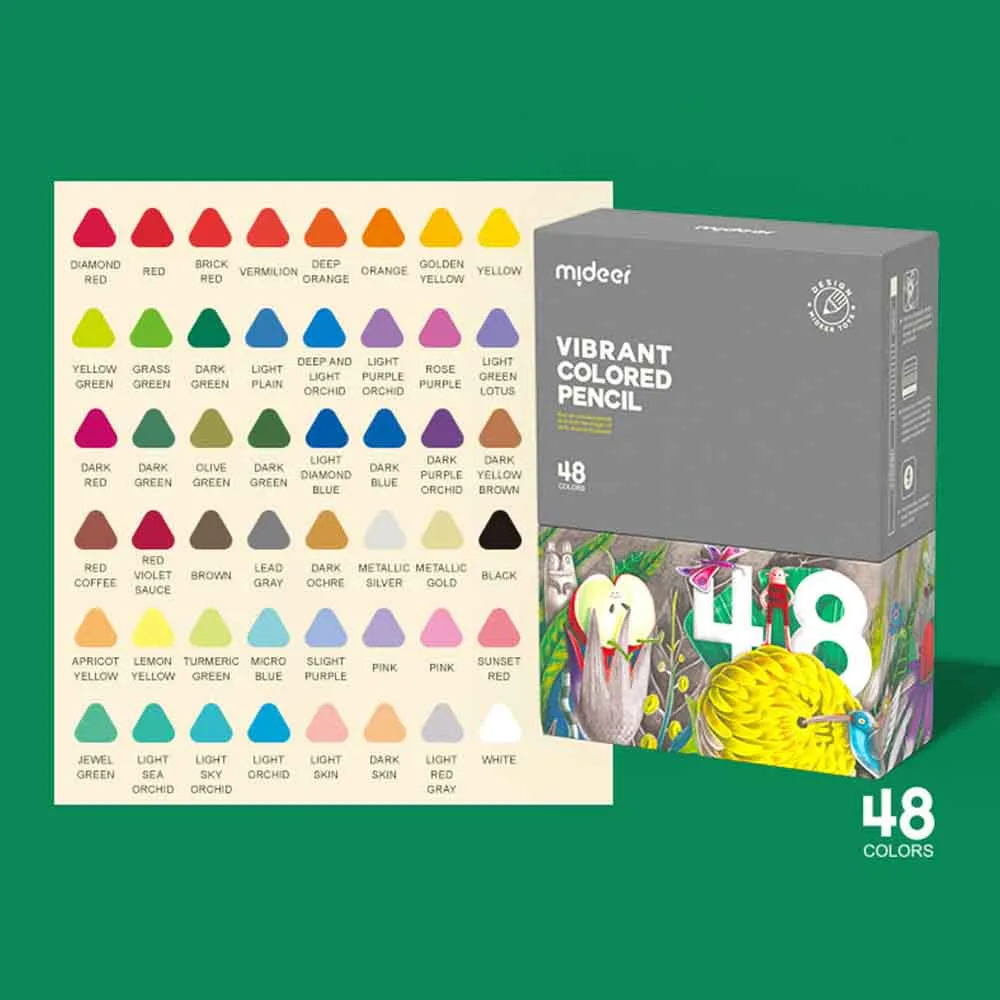 Vibrant Colored Pencil Set 48 Colours